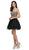 Dancing Queen - 2049 Strapless Gilded Lace Cocktail Dress In Black