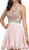 Dancing Queen - 2049 Strapless Gilded Lace Cocktail Dress In Pink