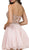 Dancing Queen - 2049 Strapless Gilded Lace Cocktail Dress In Pink