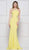 Colors Dress - 2049 Sleeveless Halter Stretch Crepe Trumpet Dress In Yellow