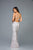 Scala - 48932 Sequin Ornate Sheath Gown  In White Pink and Silver