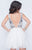 Nina Canacci - 205 Floral Appliqued Plunging V-Neck Cocktail Dress In White and Black