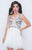 Nina Canacci - 205 Floral Appliqued Plunging V-Neck Cocktail Dress In White and Black
