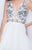 Nina Canacci - 205 Floral Appliqued Plunging V-Neck Cocktail Dress In White and Black