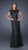 La Femme - 20503 Scalloped Fitted Lace Evening Dress  in Black