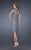 La Femme - 20515 Lace Square Neck Column Dress In Gray