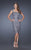 La Femme Knee Length Floral Lace Sheath Dress 20515 - 1 pc Platinum In Size 6 Available