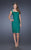 La Femme Knee Length Floral Lace Sheath Dress 20515 in Green