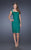 La Femme - 20515 Lace Square Neck Column Dress In Green