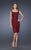 La Femme - 20515 Lace Square Neck Column Dress In Red