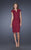 La Femme - 20501 Lace Split V-neck Column Dress In Red