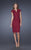 La Femme - Lace Split V-neck Column Dress 20501 In Red