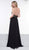 Colors Dress - 2051 Floral Beaded Plunging Halter Chiffon Gown In Black