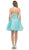 Dancing Queen - 2052 Beaded High Halter Cocktail Dress In Blue