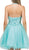 Dancing Queen - 2052 Beaded High Halter Cocktail Dress In Blue