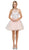 Dancing Queen - 2052 Beaded High Halter Cocktail Dress In Pink