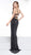 Colors Dress - 2052 Sequined Deep V-neck Trumpet Dress In Black