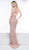 Colors Dress - 2052 Sequined Deep V-neck Trumpet Dress In Pink