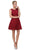 Dancing Queen - 2053 Two Piece Beaded Lace Cocktail Dress In Red