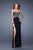 La Femme - 20536 Strapless Floral Evening Gown In Black