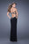 La Femme - 20536 Strapless Floral Evening Gown In Black