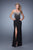 La Femme  - 20538 Jewel Festooned Sheath Gown in Black