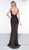 Colors Dress - 2053 Lace Plunging V-neck Trumpet Dress In Black and Neutral