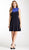 Muse - M1764M Fitted High Neck A-Line Cocktail Dress In Purple and Blue