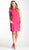 Muse - M0579M Stand-up Collar Sleeveless Ponte Shift Dress In Pink
