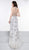 Colors Dress - 2056 Halter Novelty Mesh Trumpet Dress With Train In Silver