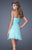 La Femme - 20574 Lace Sweetheart A-line Dress In Blue