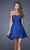 La Femme - 20574 Lace Sweetheart A-line Dress In Blue