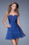 La Femme Strapless Beaded Ruched Cocktail Dress