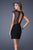 La Femme - 20577 Polka Dot Sheer Cocktail Dress In Black