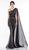 Colors Dress - 2058 Embellished One Shoulder Trumpet Dress In Black and Neutral