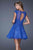 La Femme - 20591 Fitted Illusion Bateau Lace Cocktail Dress In Blue