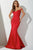 20597 Off-Shoulder Poly-Satin Mermaid Dress