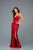 Scala - 48932 Sequin Ornate Sheath Gown  In Red