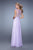 La Femme - 20602 Cap Sleeve Pearl Accented Gown in Purple