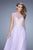 La Femme - 20602 Cap Sleeve Pearl Accented Gown in Purple