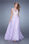 La Femme - 20602 Cap Sleeve Pearl Accented Gown in Purple