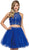 Dancing Queen - 2061 Embellished Two Piece Ruffled Cocktail Dress