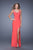 La Femme - 20614 Embellished Fitted Gown with Sit In Orange