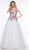 Colors Dress - 2061 Embroidered Deep V-neck Ballgown In Purple
