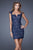 La Femme - 20621 Lace V-neck Sheath Dress In Blue