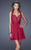 La Femme - 20629 Lace V-neck A-line Dress In Pink