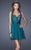 La Femme - 20629 Lace V-neck A-line Dress In Green