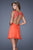 La Femme - 20631 Empire Lace Cocktail Dress in Orange
