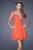 La Femme - 20631 Empire Lace Cocktail Dress in Orange