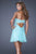 La Femme - 20633 Lace Chiffon A-line Dress in Green